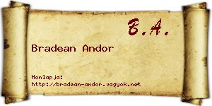 Bradean Andor névjegykártya